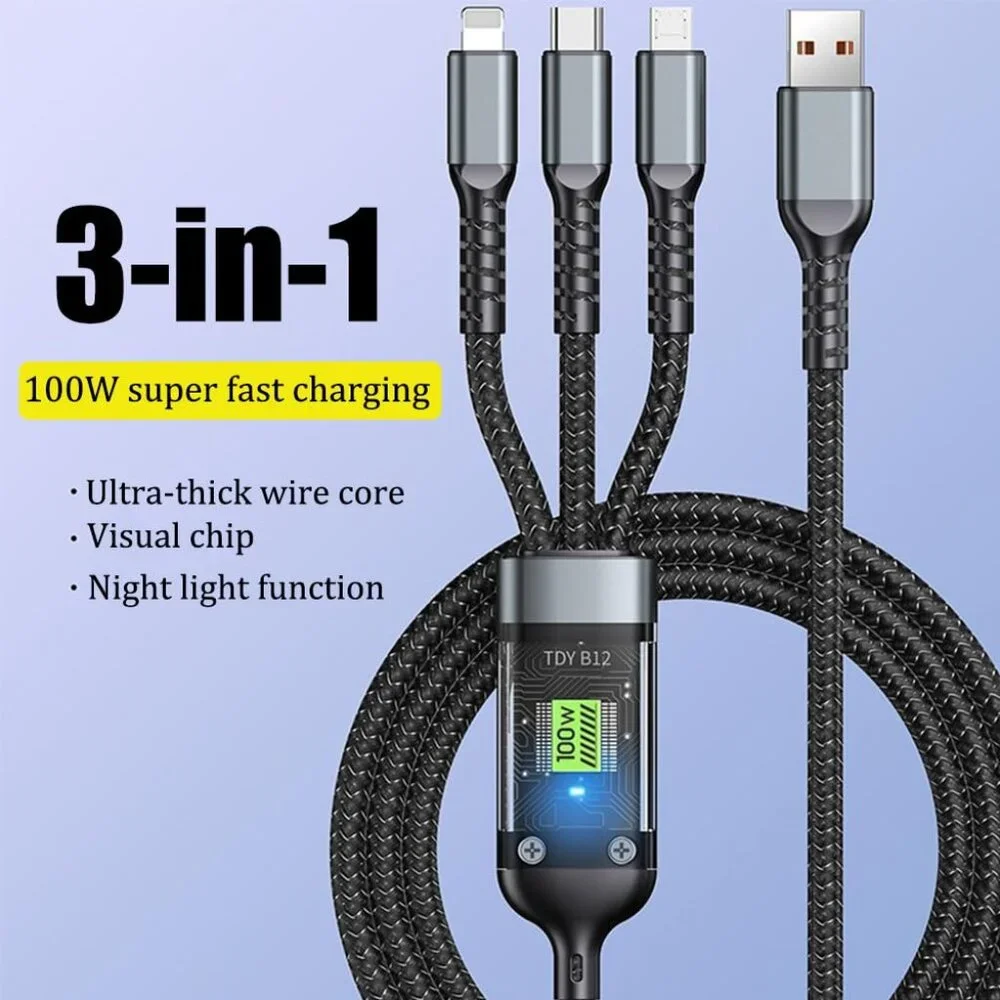 Super Fast Charging 3-in-1 Data Cable